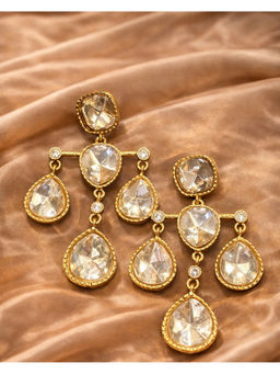 Qunic - The Noor Prism White Drops Earrings