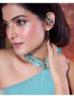 Qunic - The Enamel Token Multicolor Earrings