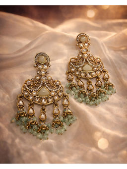 Qunic - The Pistachio Noor White Chandbali