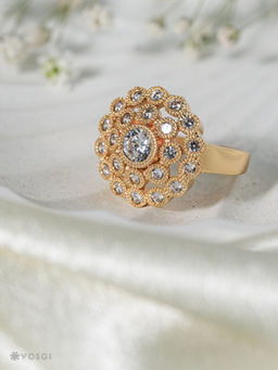 Vosgi - White Loop Designer Ring