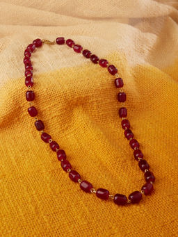 Zaveri Pearls - Maroon Beaded Contemporary Necklace-ZPFK13621
