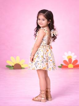 Babies of Wonder - Yellow Floral Blended Regular Dress