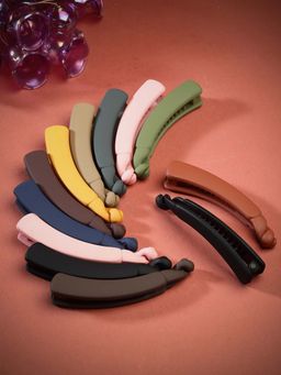 Vogue Panash - Women Multi-Colour Banana Clip (Pack Of 12)