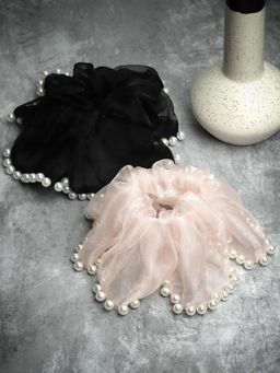 Vogue Panash - Women Multi-Colour Fabric Scrunchies (Pack Of 2)