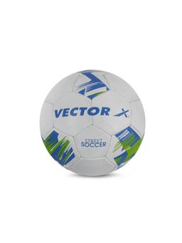 Vector X - Street Soccer Ball Rubberised Hand Stitched Football (White-Blue-Green) (3)