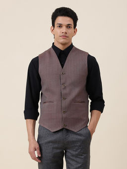 Fabindia - Grey Wool Woven Slim Fit Vest Jacket