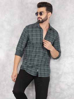 CRIMSOUNE CLUB - Mens Green Checked Shirt