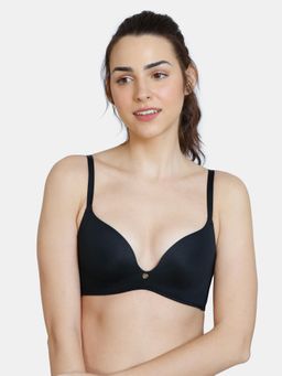 Zivame - Innovation Push Up Non Wired Medium Coverage Bra - Anthracite - Black