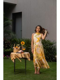 Beyond Tara - Yellow Florence Halter Midi Dress
