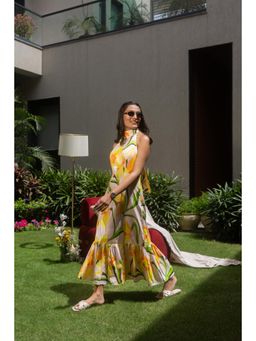 Beyond Tara - Yellow Sicily Halter Midi Dress