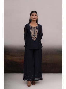 Tatwa Designs - Black Meena Kurti with Palazzo (Set of 2)