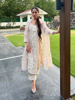 Gahan - Womens Floral Embroidered Straight Kurta & Pant with Dupatta