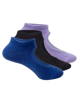 Mint & Oak - Women Yoga Socks - Anti-Skid Grip - Multi-Color (Pack Of 3)