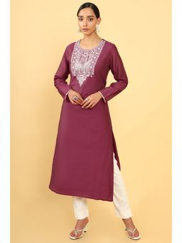 Soch - Women Pink Chanderi Mirror Work Kurta