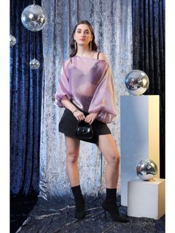 NEOFAA - Fashion Lady Women Off Shoulder Lilac Purple Top