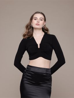 Label Ritu Kumar - Black Deana Crop Top