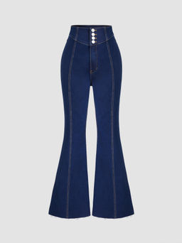 Cider - Stretch Denim High Waist Flared Jeans