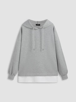 Cider - Knit Patchy Drawstring Hoodie