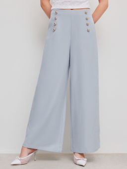 Cider - Button Front Wide Leg Pants