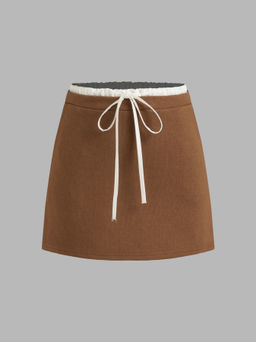 Cider - Terry High Rise Knotted Mini Skirt