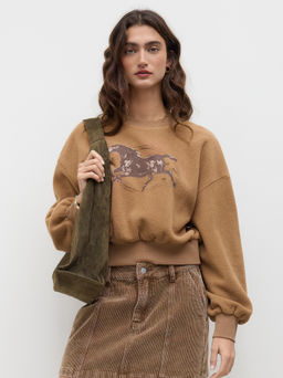 Cider - Fleece Horse Graphic Sweatshirt