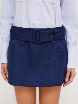 Cider - Low Rise Micro Mini Skirt With Belt