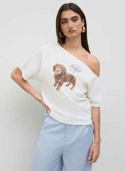 Cider - Cotton-blend Asymmetrical Neck Ruched Top