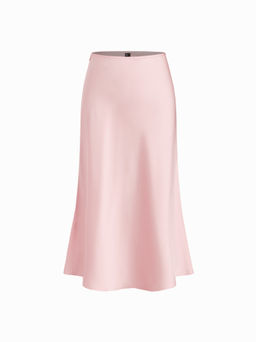 Cider - Satin High Rise Ruffle Midi Skirt
