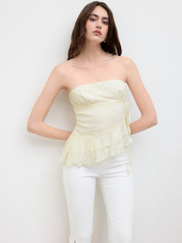 Cider - Lace Floral Knotted Bandeau Top