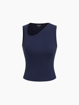 Cider - CDR Cotton-Blend Asymmetrical Neck Tank Top