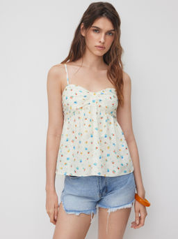 Cider - Sweetheart Neckline Floral Cami Top