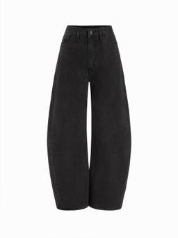 Cider - Denim Low Rise Solid Pocket Barrel-leg Jeans