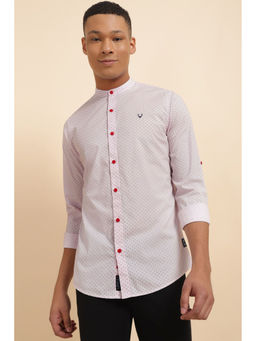 Allen Solly - Men Pink Custom Fit Print Full Sleeves Casual Shirts