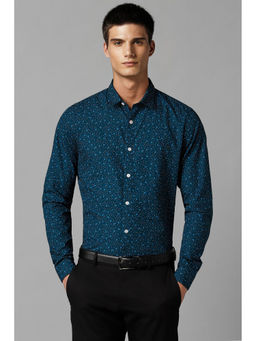 Allen Solly - Men Blue Slim Fit Print Full Sleeves Formal Shirt