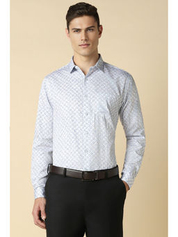 Allen Solly - Men Blue Slim Fit Print Full Sleeves Formal Shirt