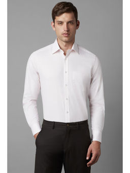 Louis Philippe - Men White Classic Fit Print Full Sleeves Formal Shirt