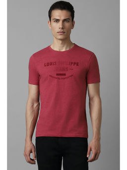 Louis Philippe - Men Red Print Round Neck T-Shirt