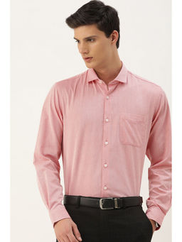 Peter England - Men Pink Slim Fit Formal Full Sleeves Formal Shirt