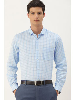 Peter England - Men Blue Slim Fit Formal Full Sleeves Formal Shirt