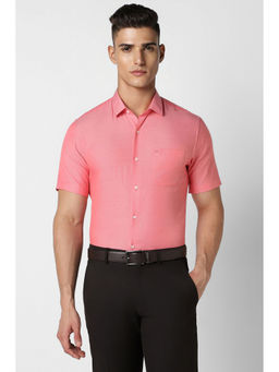 Peter England - Men Pink Regular Fit Formal Half Sleeves Formal Shirt
