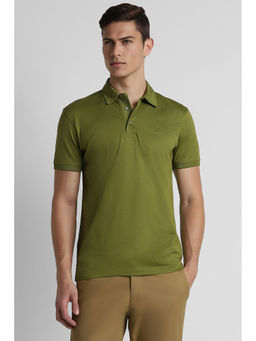 Peter England - Men Green Print Neck Polo T-Shirts