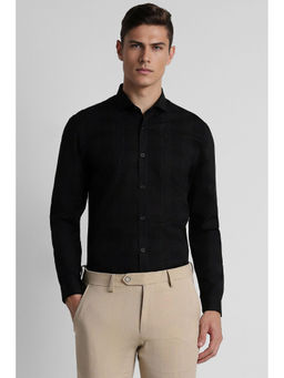 Peter England - Men Black Super Slim Fit Formal Full Sleeves Formal Shirt