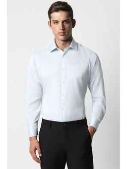 Van Heusen - Men Blue Regular Fit Check Full Sleeves Formal Shirt