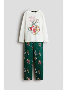 H&M - Boys Off White Printed Cotton Pyjamas and T-Shirt
