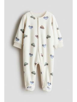 H&M - Kids White Fleece Sleepsuit