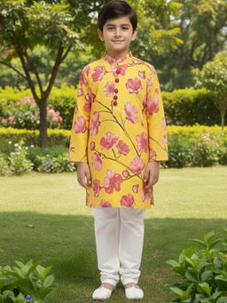LITTLE GINNIE - Yellow Floral Kurta and Pant