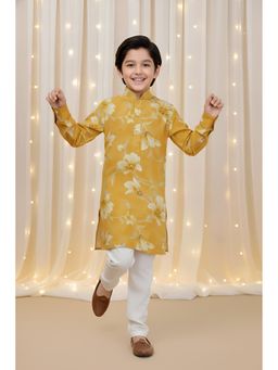 Mini Stitch - Yellow Floral Kurta and Pant