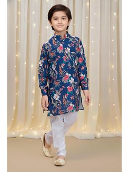 Mini Stitch - Blue Floral Kurta and Pant