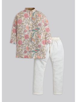 KALKI FASHION - Beige Floral Kurta and Pant