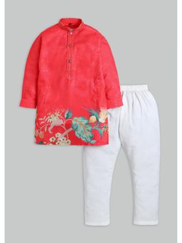 KALKI FASHION - Orange Floral Kurta and Pant
